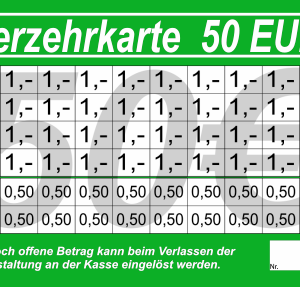 Gatzka Verzehrkarte 50 EUR Nachbestellung