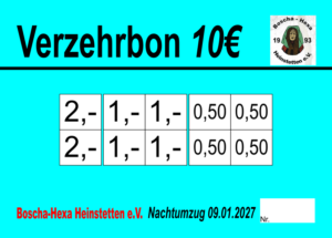 Bodmer-Mrasek  Verzehrkarten 10 EUR gestaltet und abgenommen