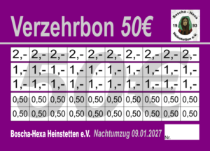 Bodmer-Mrasek  Verzehrkarten 50 EUR gestaltet und abgenommen